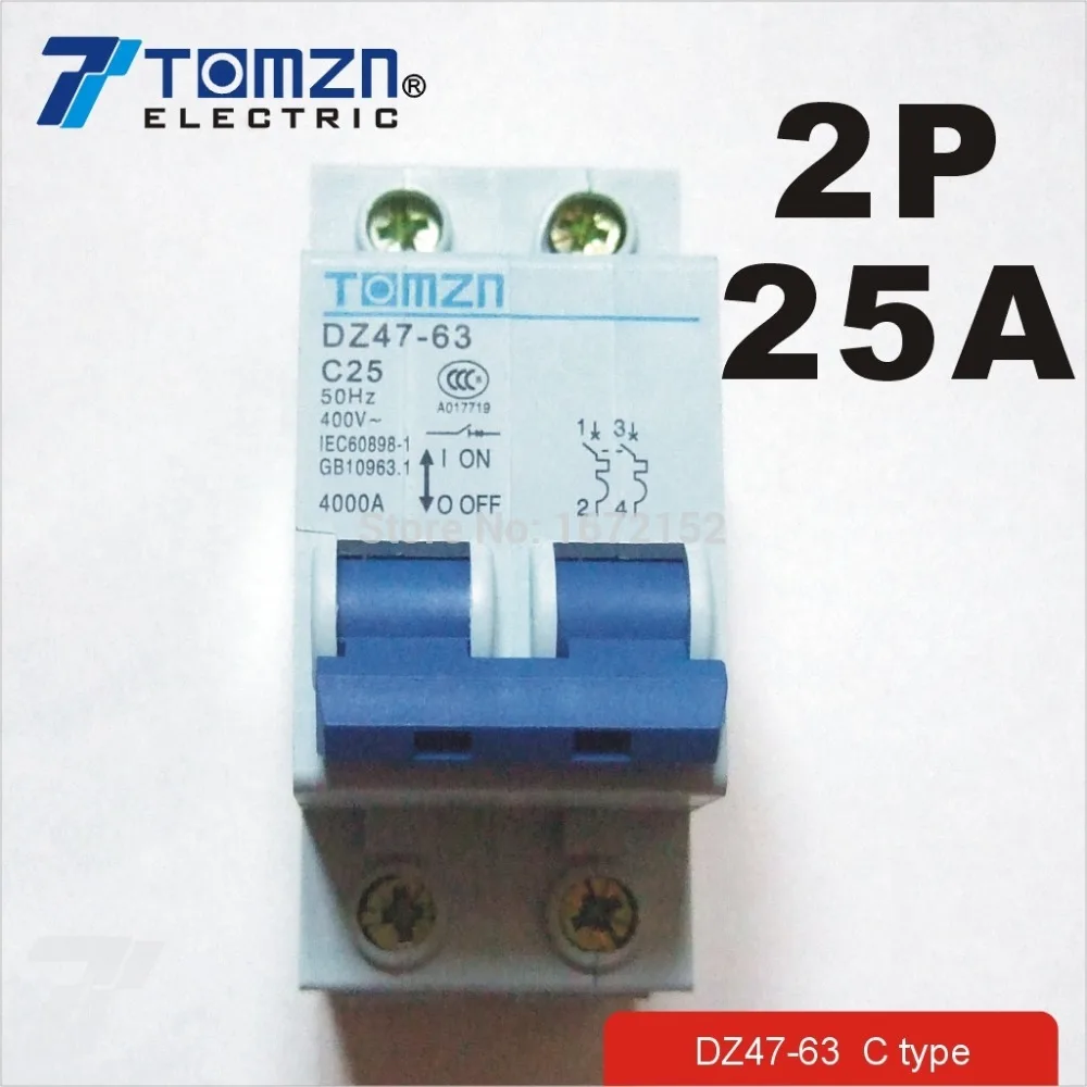 2P 25A 400V ~ 50HZ/60HZ автоматический выключатель ac mcb предохранитель безопасности C Тип|mcb