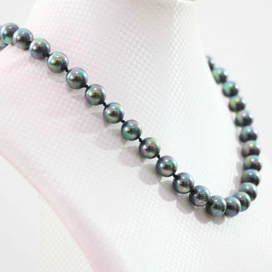 Черные радужные круглые бусины из натуральной ракушки 8 мм 10 подвески для женщин
