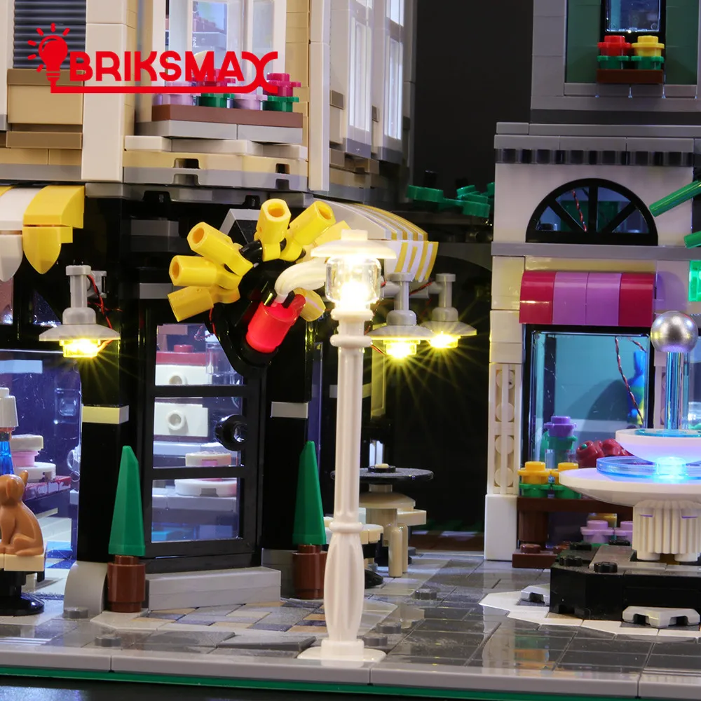 BriksMax Led Light Up Kit for Creator The Assembly Square Building Blocks Model Lighting Set Compatible with 10255