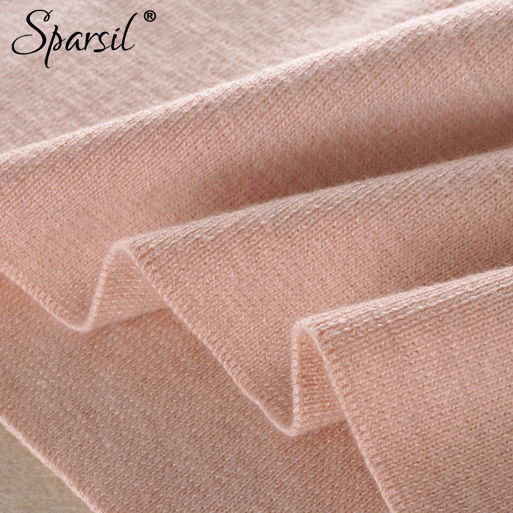 Sparsil Осенне-зимняя Дамская обувь толстый шерстяной Свитеры для женщин сплошной