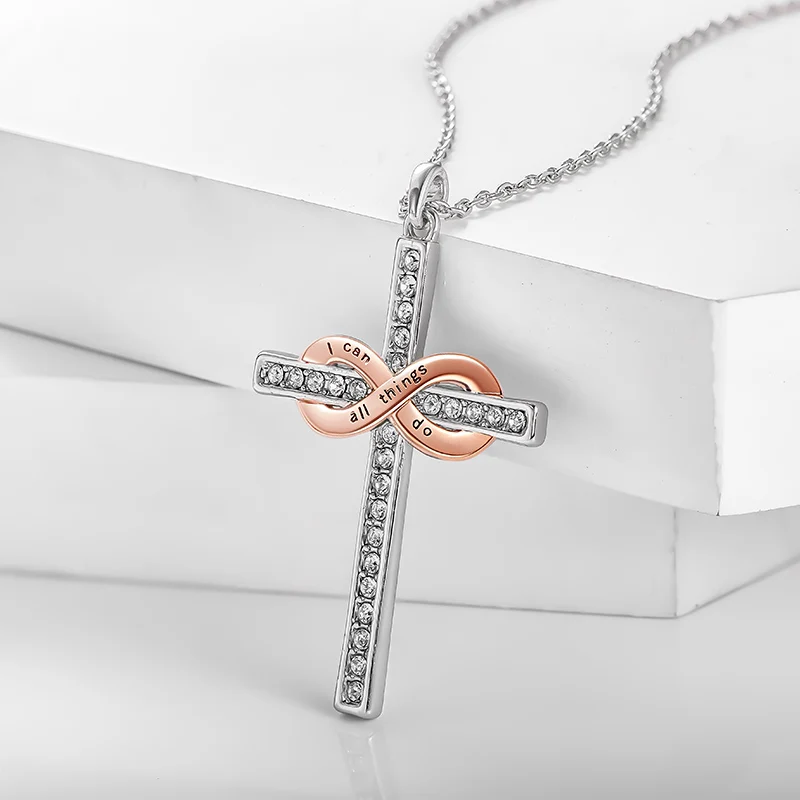 Cdyle женское серебряное ожерелье с крестом украшено кристаллами collier femme