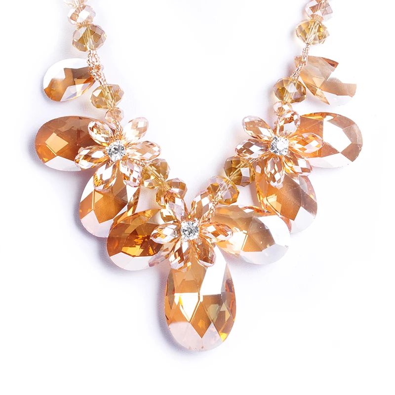 Новая мода трендовые многоцветные АБ многогранные хрустальные бусы цепочка с