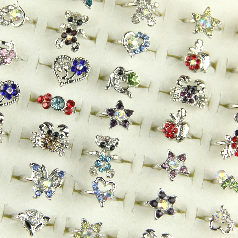 10 шт. Золото Тон Ассорти Дизайн Кристалл милый малыш ребенок вечерние маленькие