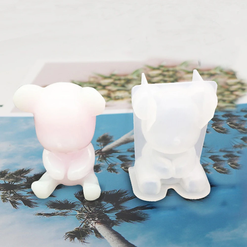 3D Медведь DIY Форма Кристалл капельная силиконовая форма Геометрическая гипсовая