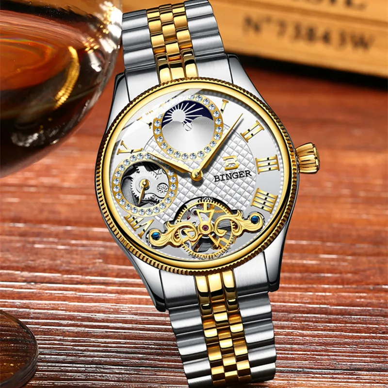 Роскошные винтажные часы Tourbillon с летающим колесом для мужчин автоматические