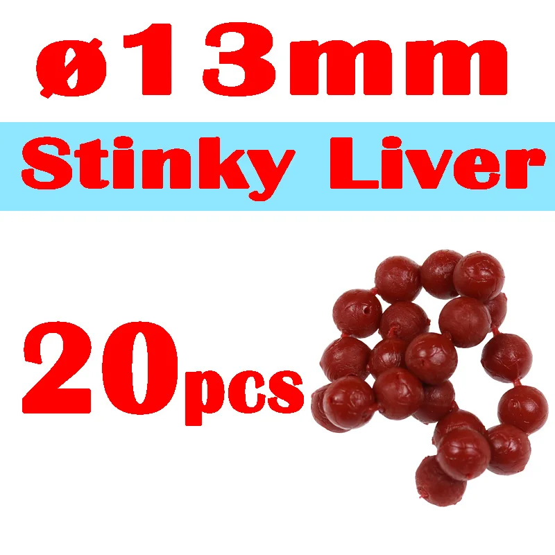 13mm stinky liver JIGEECARP 20 шт. приманка для ловли карпа Ароматизированная Supa мягкое плавающее желе Boilie Pop Up Ball Кукуруза фрукты вонючие печень вкус лосося яйцо - Цвет: 13mm stinky liver