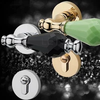 european double lock tongue handle locks bedroom mute jade crystal lock golden diamond wood door locks high grade hardware locks