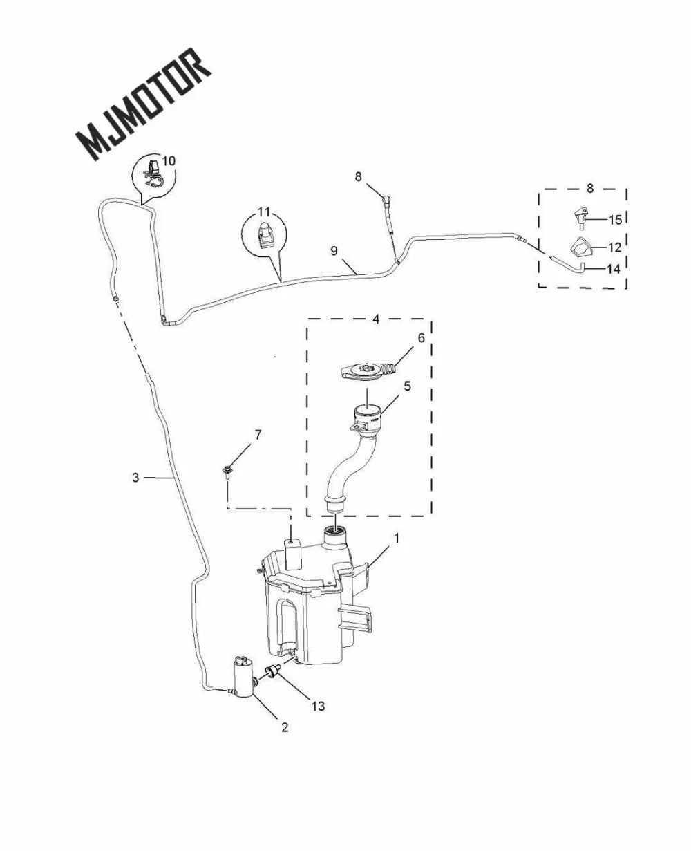 Резервуар для воды стеклоочистителя с пластиковой трубой китайского sain ROEWE 350 MG5