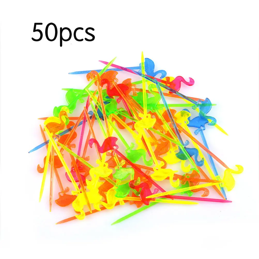 50pcs 6-100 шт животных фермы фрукты вилка мини мультфильм Дети закуски, торт десерты еда палочки для фруктов зуб выбрать бенто ланчи вечерние Декор - Цвет: 50pcs