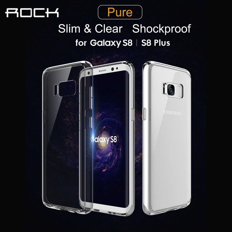 Чехол для Samsung Galaxy S8 чехол Plus роскошные прозрачные чехлы телефонов ROCK Pure из тпу и