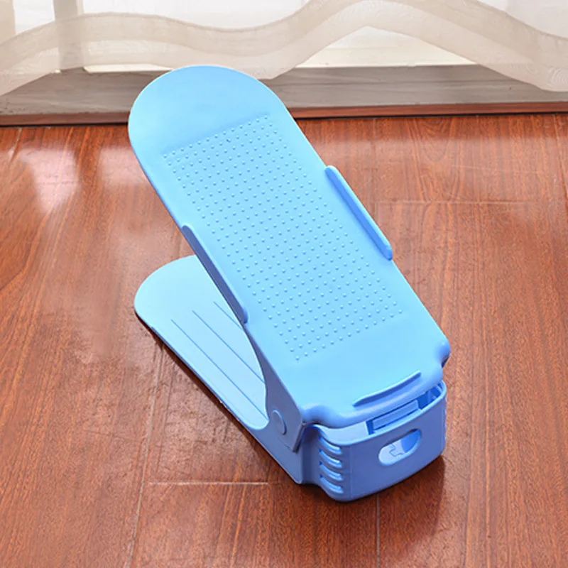 12pcs blue 8/10/12 шт. органайзер для обуви обувь стеллаж для хранения коробка из-под обуви, укажите это прочный регулируемый обувь Поддержка слот Экономия пространства шкаф стенд - Цвет: 12pcs blue