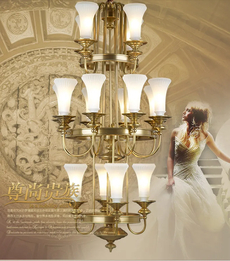 Фойе античная латунь медь светодиодный подвесной светильник abajour декор с