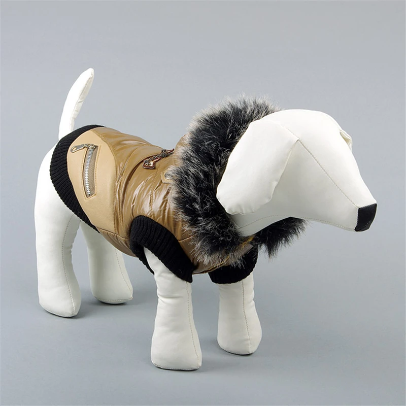 PERTTYLIFE Pet Supplies Dog Clothes Fall and Winter Clothing Hooded PU Leather Jacket With Zipper Casual Coat CLT99 |