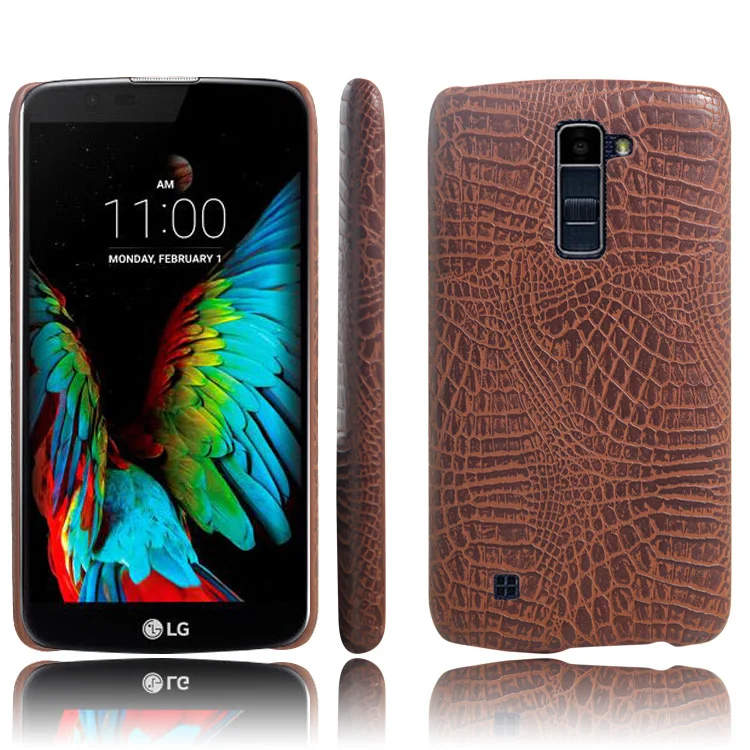Роскошный кожаный чехол с узором крокодиловая Змея для LG K10 2016 противоударный