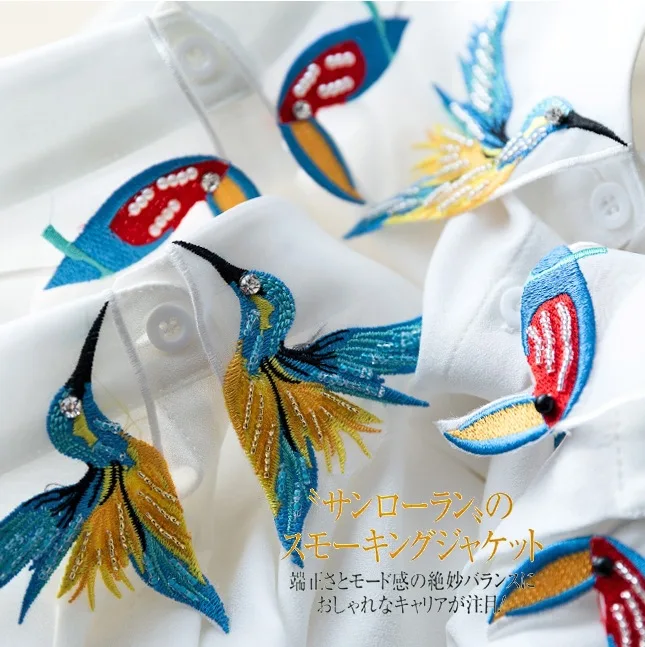 Новый дизайн модное ожерелье с вышивкой в виде тяжелых птиц блузка рубашка шея