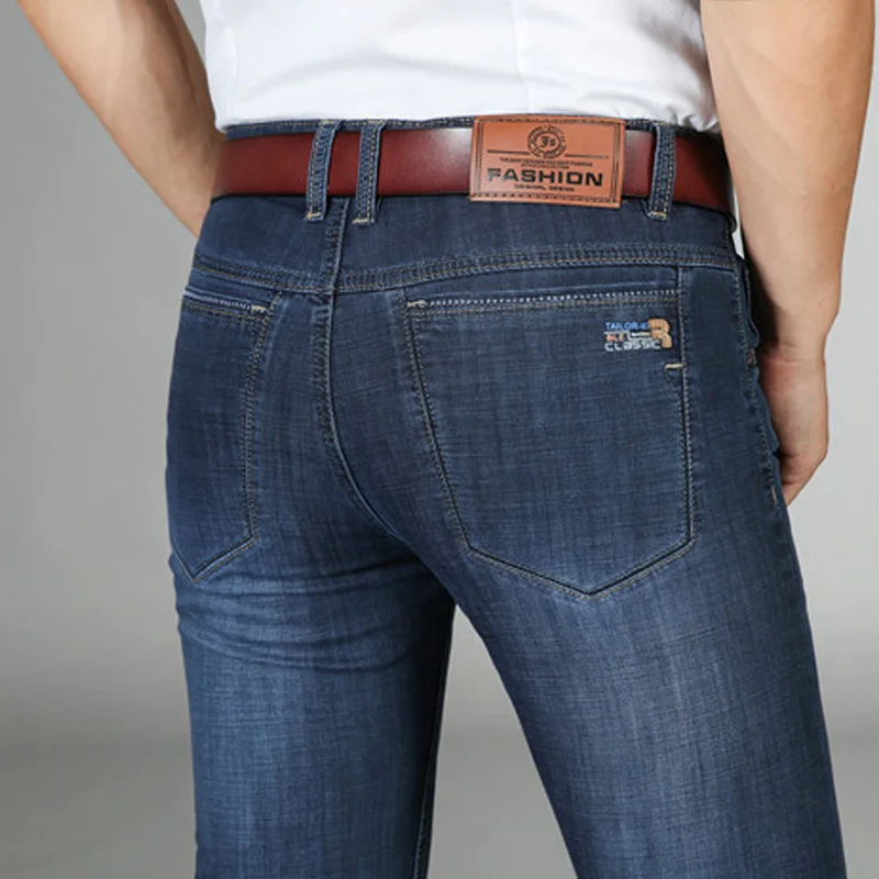 Джинсы мужские байкерские Spijkerbroeken классические брюки Slim Fit с разрезами по