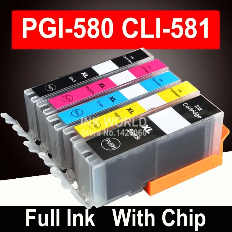 Для Canon Pixma TR7550 TR8550 TS6150 TS6151 TS8150 TS8151 TS8152 TS9150 TS9155 картридж с чернилами для принтера PGI-580 XL CLI-581 PGI580 - Цвет: PGI580 CLI581 5C