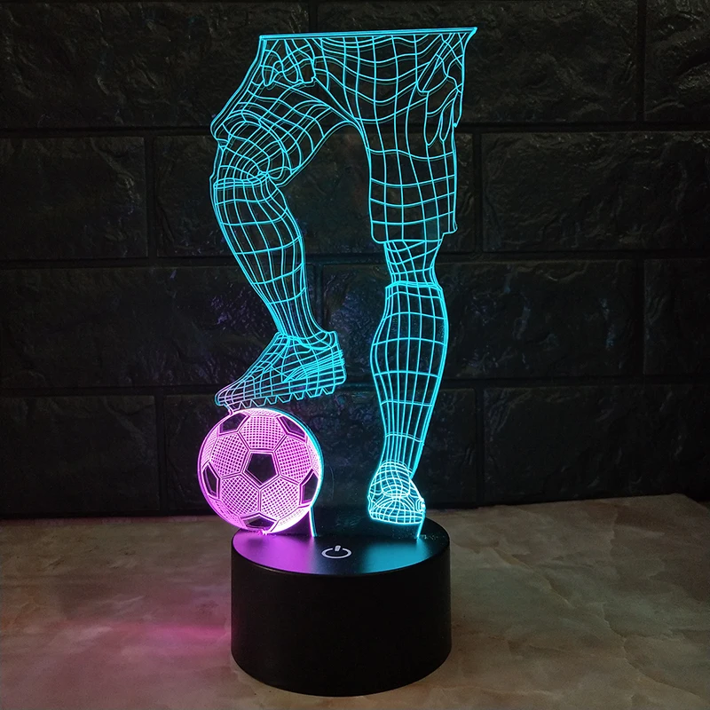 3D иллюзия Led футбольный стол лампы футбол настольная лампа 7 цветов USB Chrage ночник для стола украшения спальни