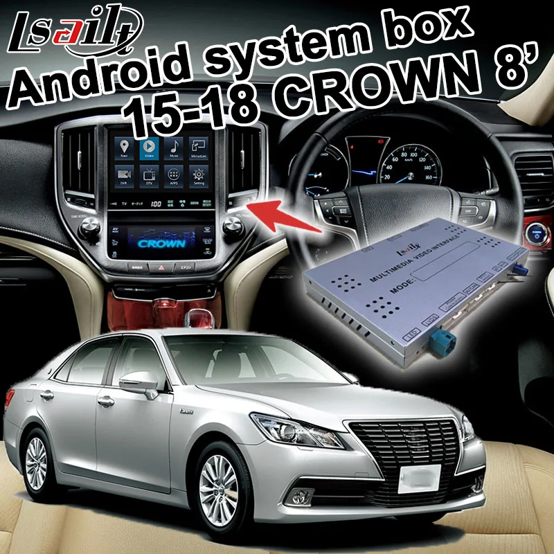 GPS навигационная приставка Carplay / Android для Toyota Crown 2015 2018 видеоинтерфейс 8 дюймов и т.