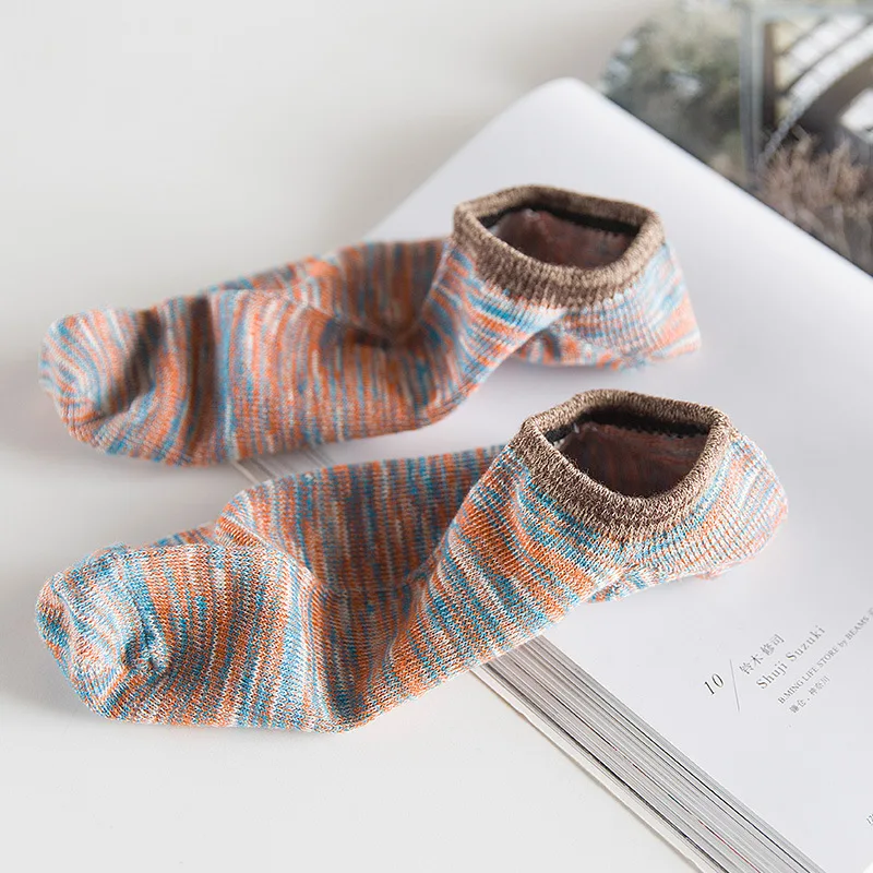 Новые мужские Хлопчатобумажные Носки Мода Полосы Мелкая Рот Низкой Помощи