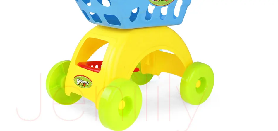 Jenilily JN1805 дети играют дома игрушечные лошадки Моделирование супермаркет корзина для покупок мини-тележки с фрукты овощи кухонные принадлежности