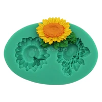 flower sunflower daisy chrysanthemum silicone fondant soap 3d cake mold cupcake candy chocolate decoration baking tool fq2246