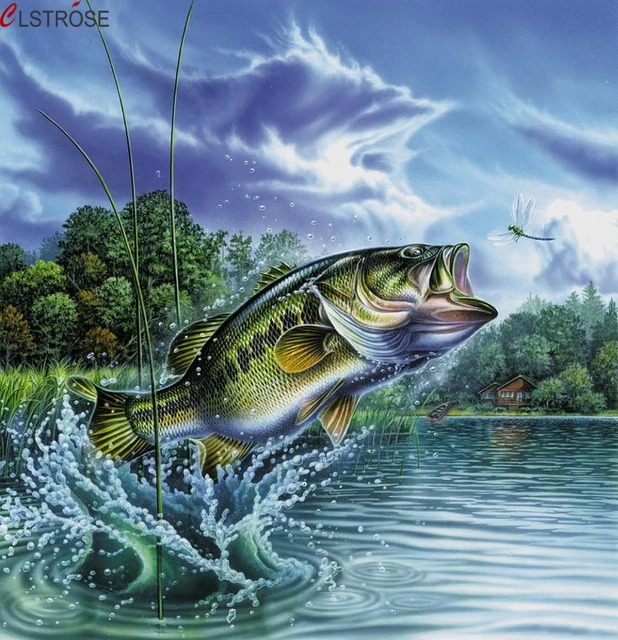 CLSTROSE модный окунь рыбалка озеро искусство декоративные настенные картины для