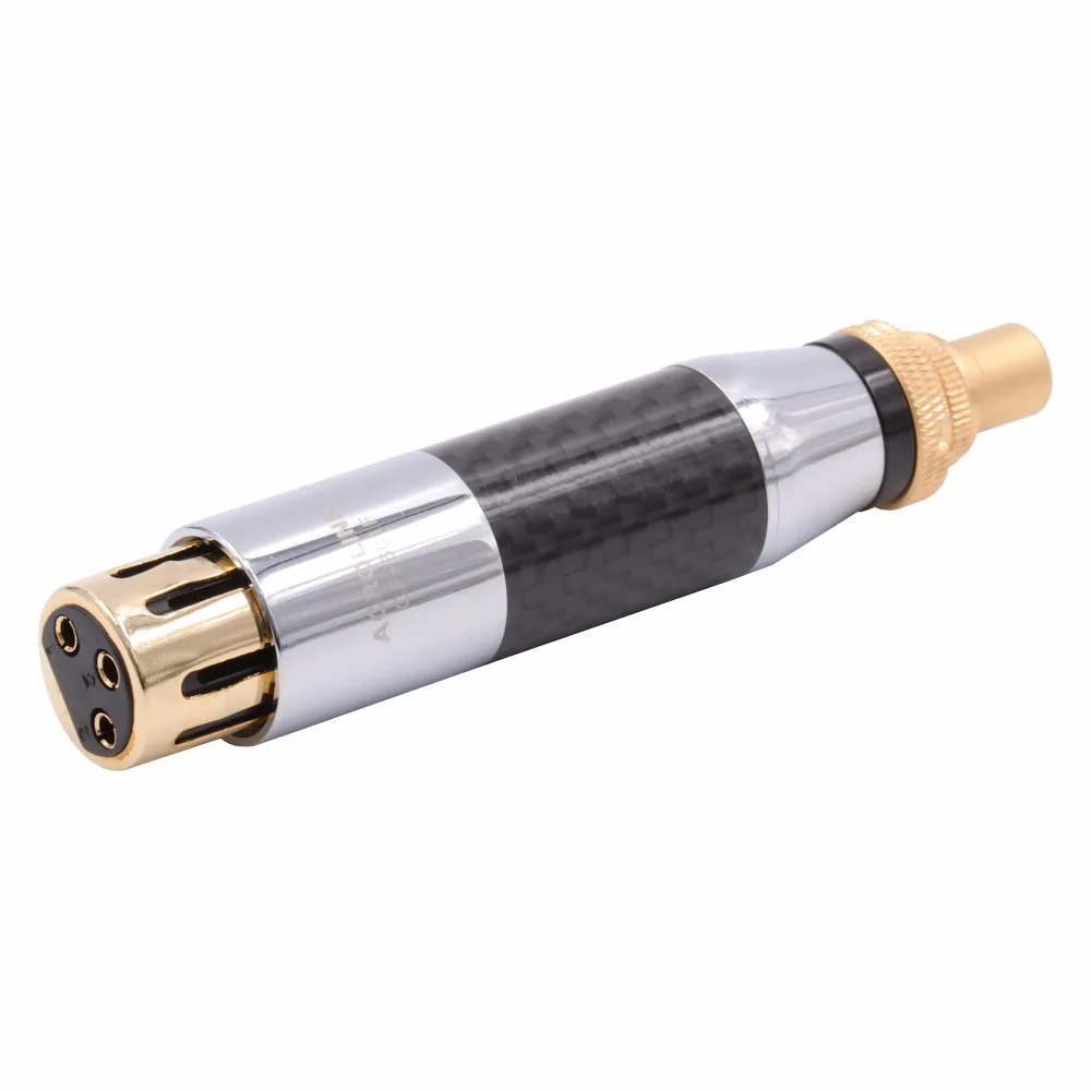 3Pin Женский Мужской баланс XLR на Женский RCA конвертер разъем Hifi аудио штекер Адаптер углеродное волокно позолоченный латунный проводник