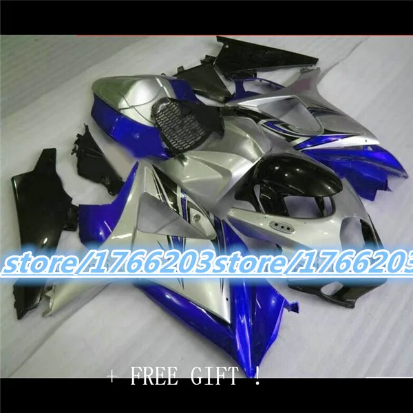 Набор обтекателей для синего белого серебряного 2007-2008 GSX-R1000 2007 2008 07-08 GSXR1000 07 08 K7 ABS