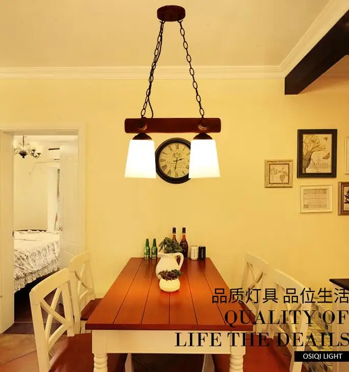 Твердый деревянный стиль винтажный деревенский подвесной светильник украшение