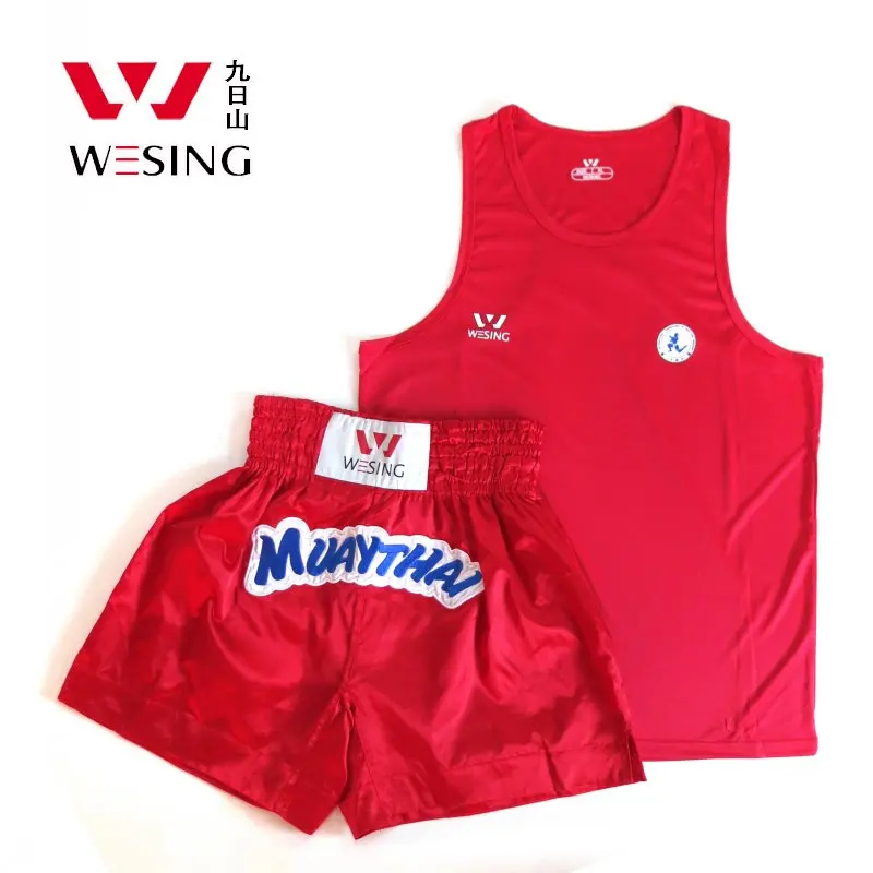 Фото Профессиональный костюм Muay Thai, футболка, шорты, Муай Тай, боксерская униформа, тренировочная одежда MMA, большой размер №3