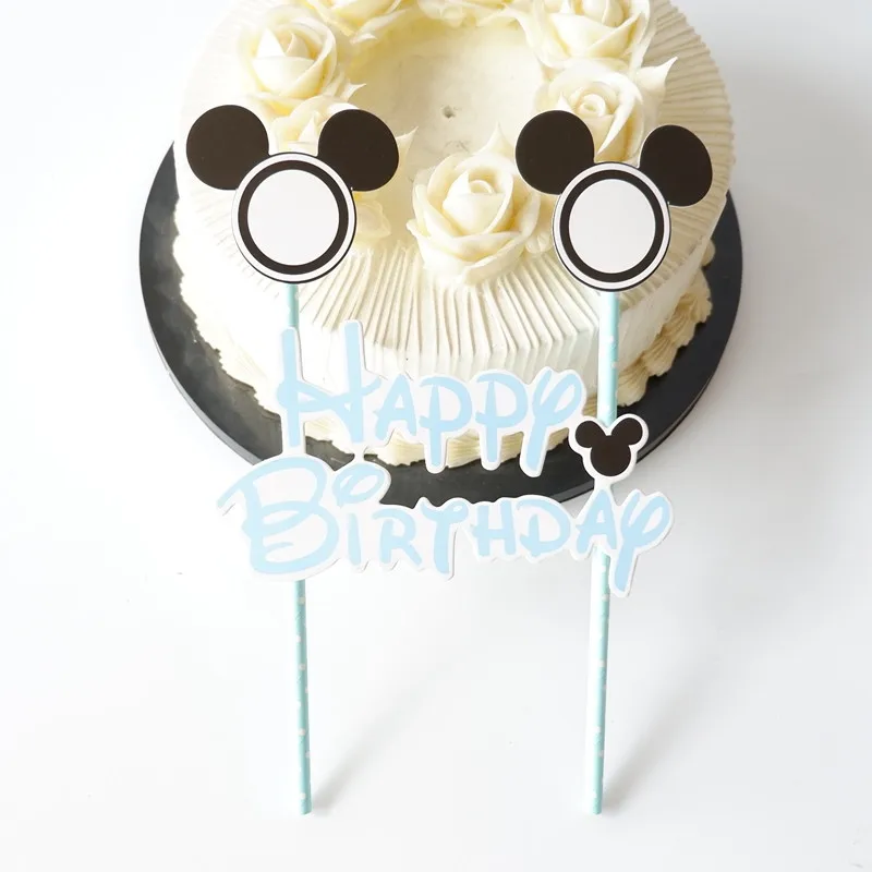 Cake Flags 1pcs 6 шт. Свадебная коробочка для сладостей «Микки Минни», коробки для конфет, детский душ, детский день рождения, мероприятие, вечеринка, подарочная коробка - Цвет: Cake Flags 1pcs