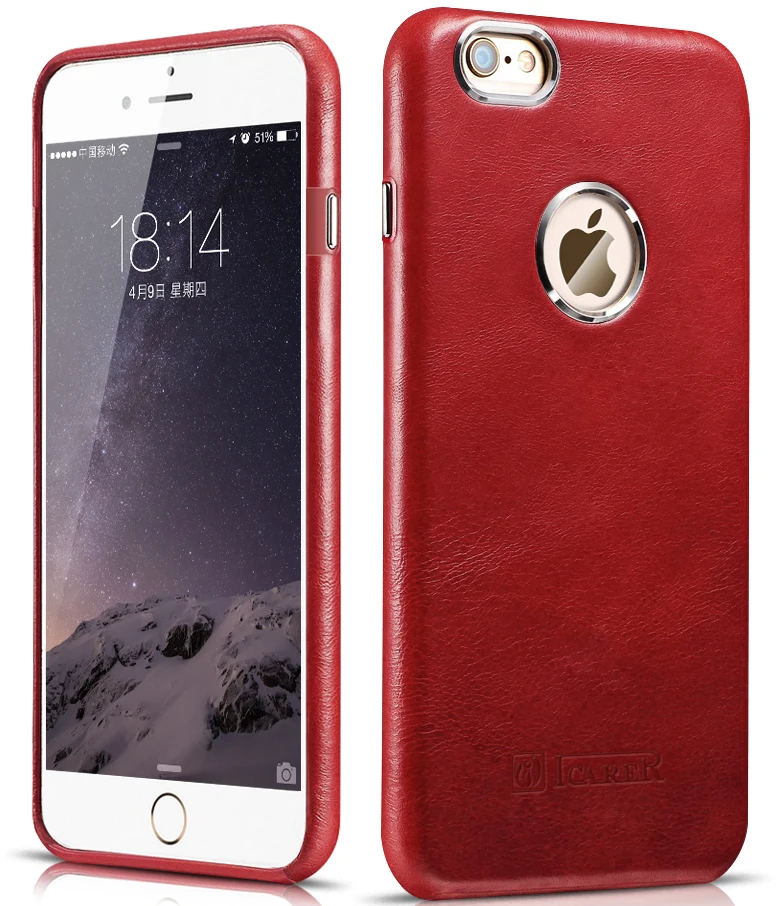 

Luxury Thin Vintage Genuine Leather Back Cover for iPhone 6S 6 Plus Stylish Business Full Protection Case for iPhone 6 6s Plus