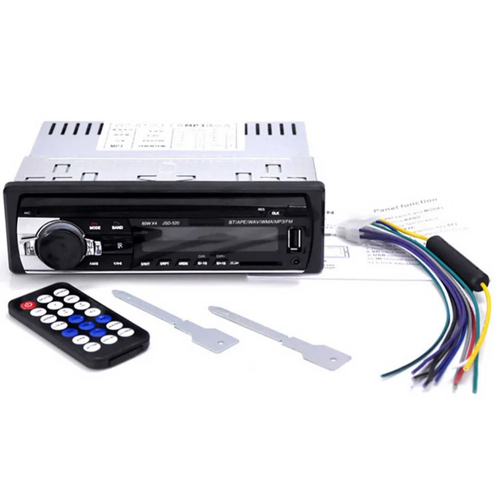 Автомагнитола JSD520 12 В Bluetooth V2.0 1 Din FM Aux вход приемник SD USB MP3 MMC WMA|car radio player|car stereocar |