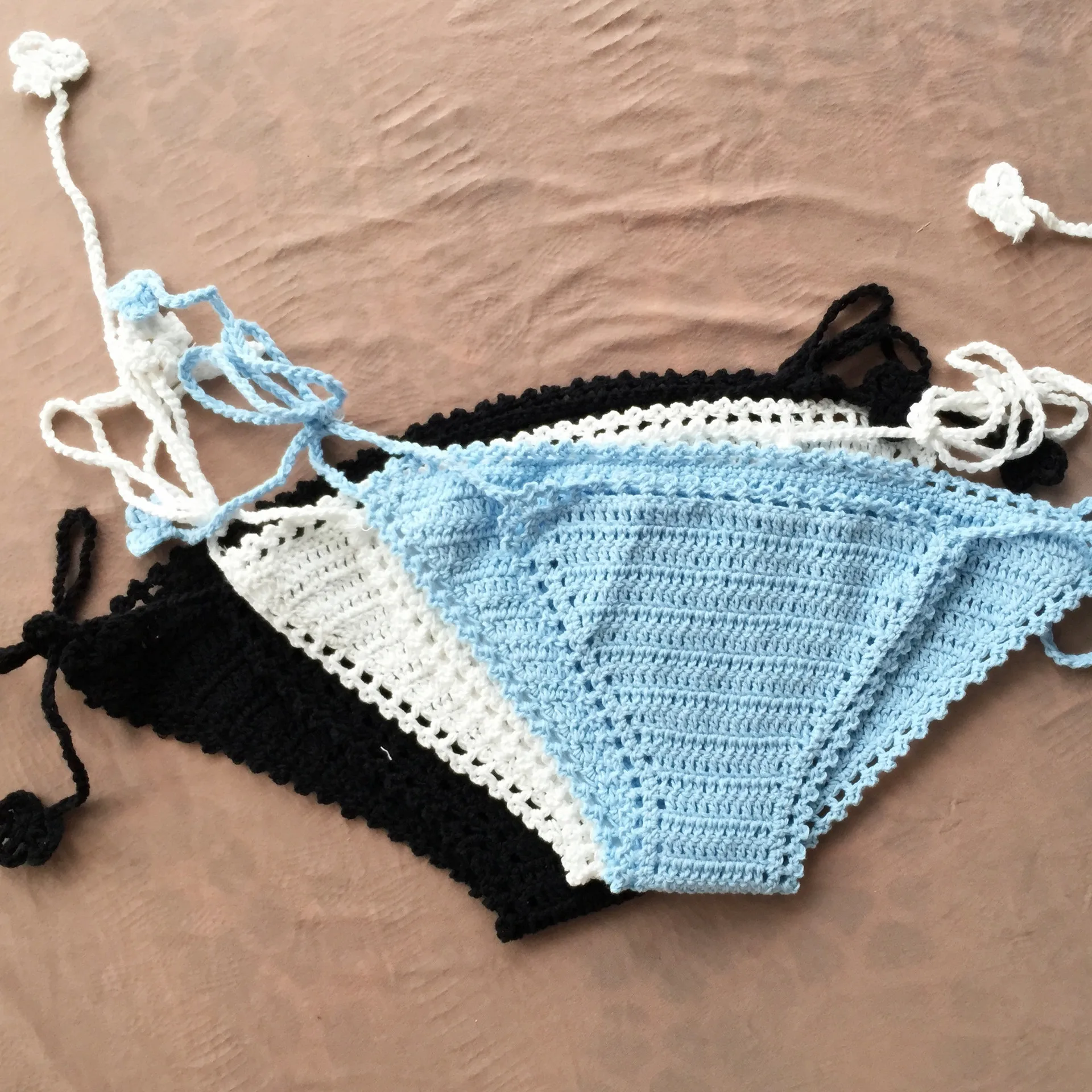 Женское винтажное трикотажное нижнее белье ручной работы летние бикини из