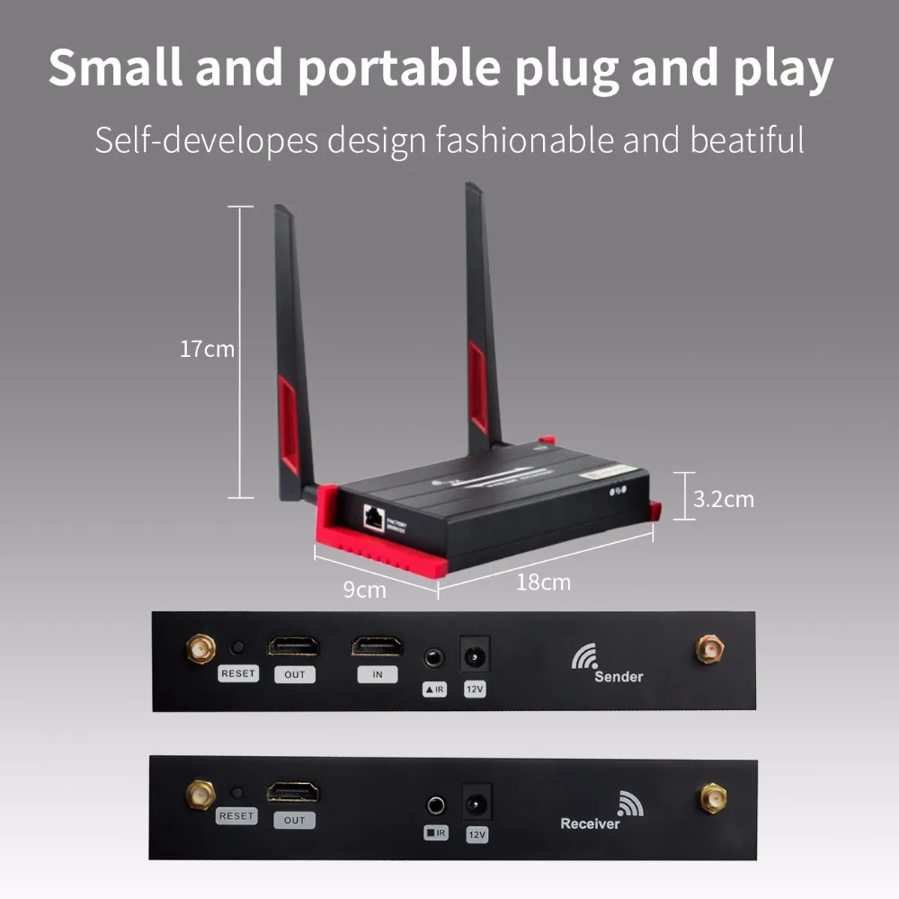 MiraBox 196ft беспроводной HDMI трансмисор рецептор IR HD 1080P remoto 5,8 GHZ видео Wifi беспроводной HDMI удлинитель AV