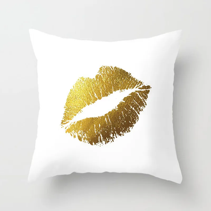 Fuwatacchi Mermaid Big Lips Letter Pillow Cover Stamping Cushion For Decor Home Sofa Chair Decorative White Pillowcase | Дом и сад
