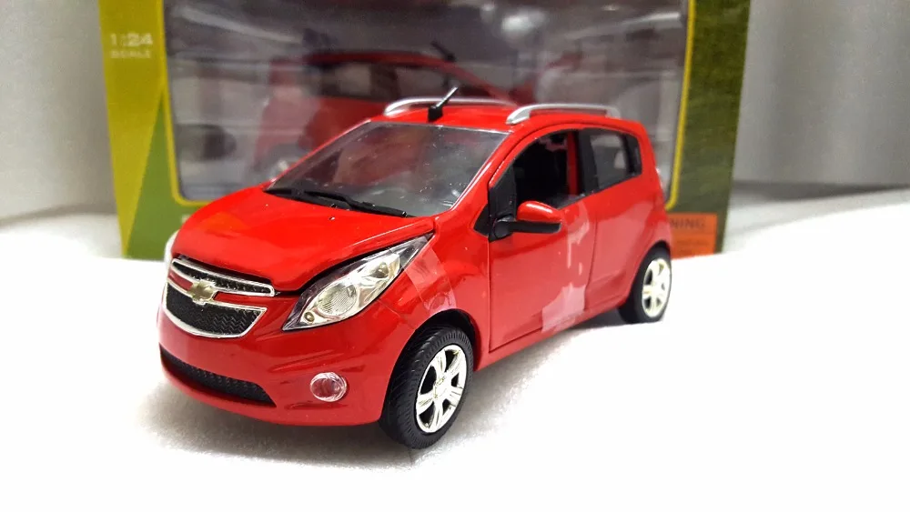 1:24 литая модель для Chevrolet Chevy Spark Red Minicar игрушечный автомобиль из сплава