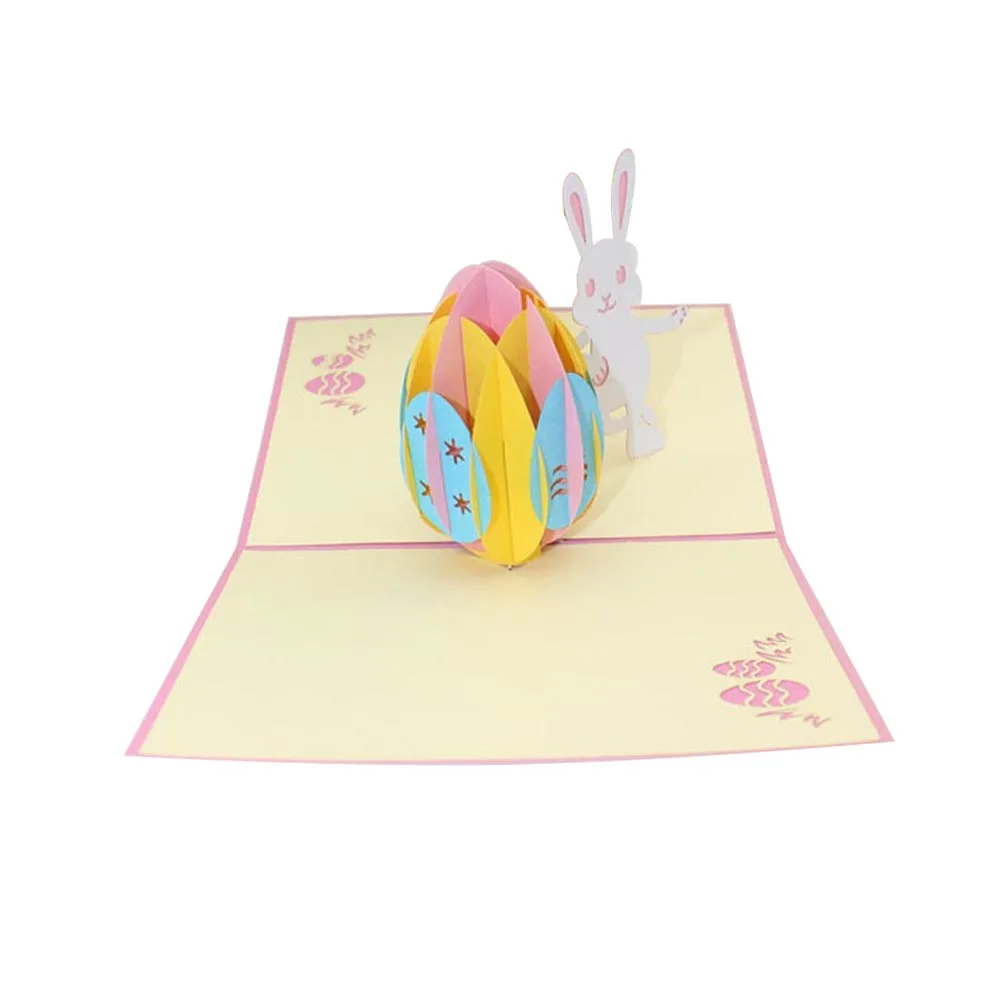 Горячие 3D всплывающие ручной лазерный разрез бумажные карты пасхальное яйцо