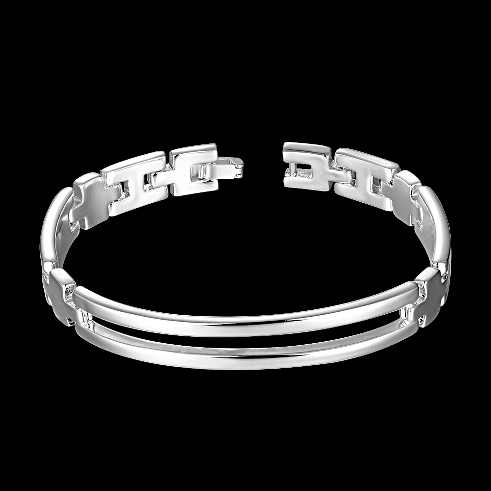 Украшения для мужчин 8 дюймов браслет стерлингового серебра 925 модные