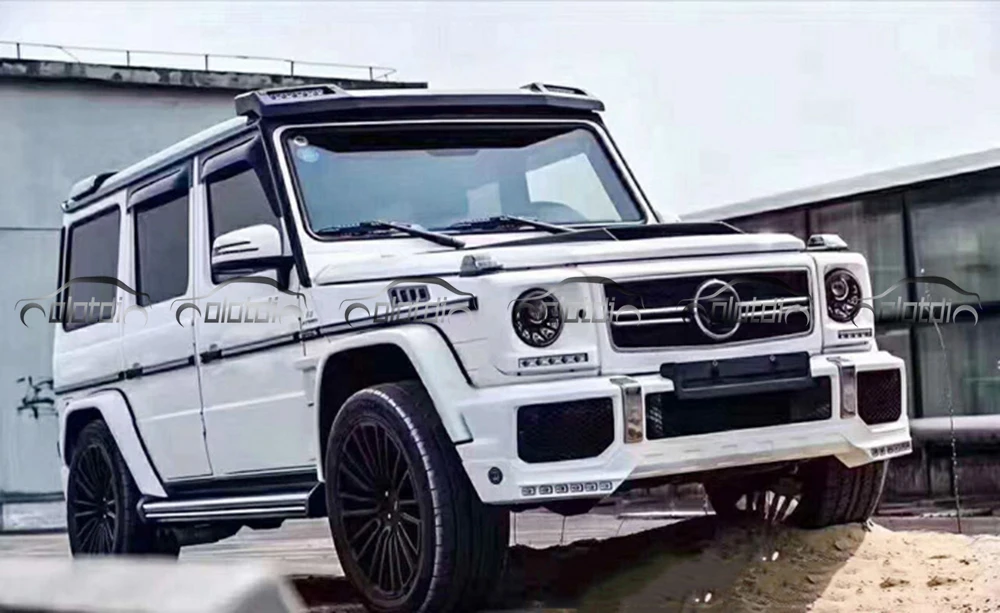 Для Mercedes Benz W463 B Стиль спереди спойлер с светодиодный свет углеродное волокно/углеродное волокно из АБС-пластика
