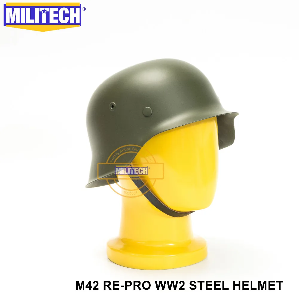 MILITECH OD WW2 немецкий M42 Стальной шлем WW II M42 Repro немецкий шлем мотоциклетный защитный шлем 2 мировая война коллекционный шлем
