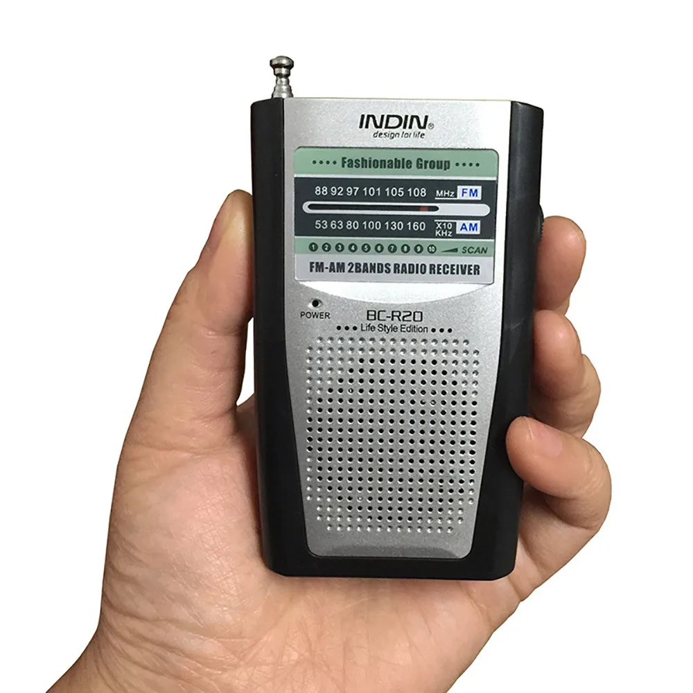 INDIN портативное радио мини AM/FM телескопическая антенна Радио Карманный мировой