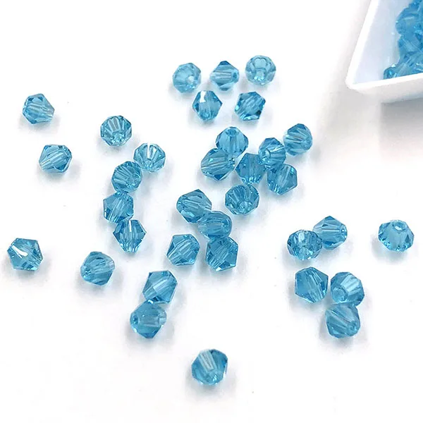 Lake blue Поддержка 4 мм/6 мм конусообразные бусины Ограненный Кристалл браслет бусы ромб стеклянные бусины 200 шт./упак. DIY ремесла домашнего декора аксессуары - Цвет: Lake blue