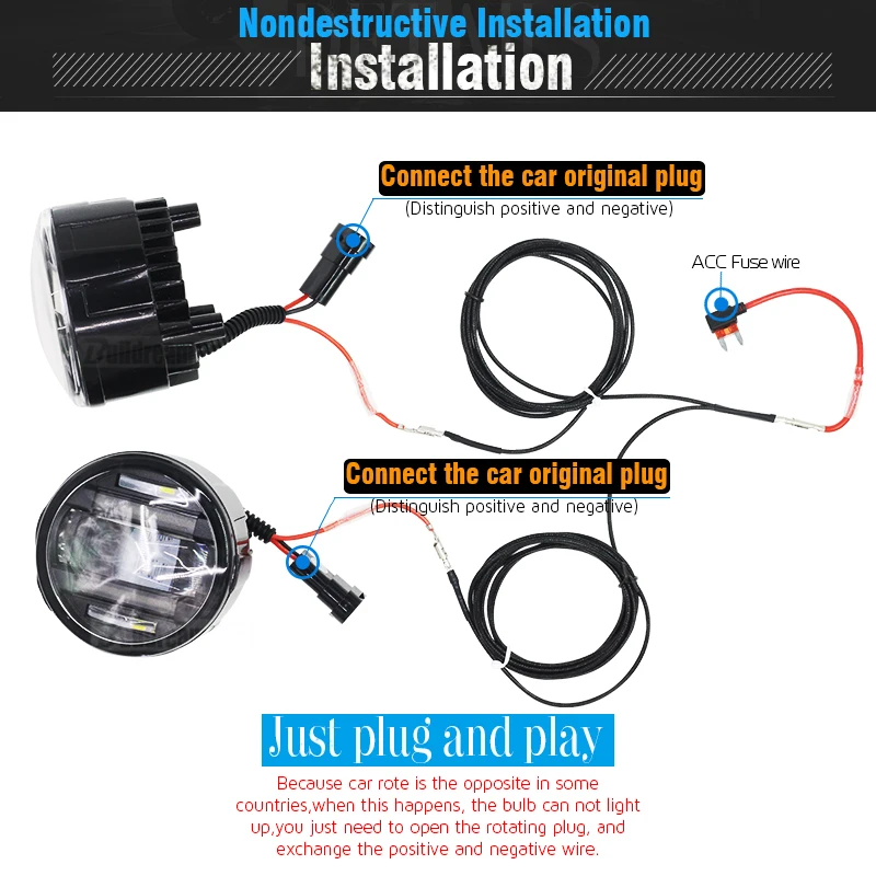 Buildreamen2 для Infiniti G25 G37 EX35 FX35 FX45 FX50 автомобильные аксессуары светодиодный правый+ левый противотуманный светильник дневные ходовые огни DRL 12 В