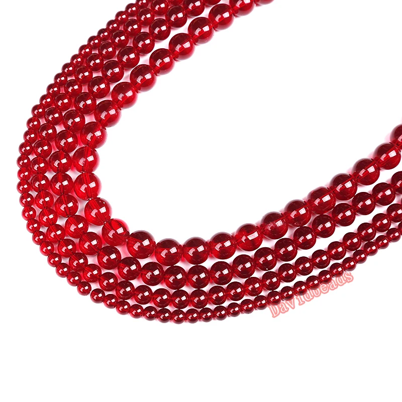 Стеклянные бусины гранат MOON BEADS 4-12 мм
