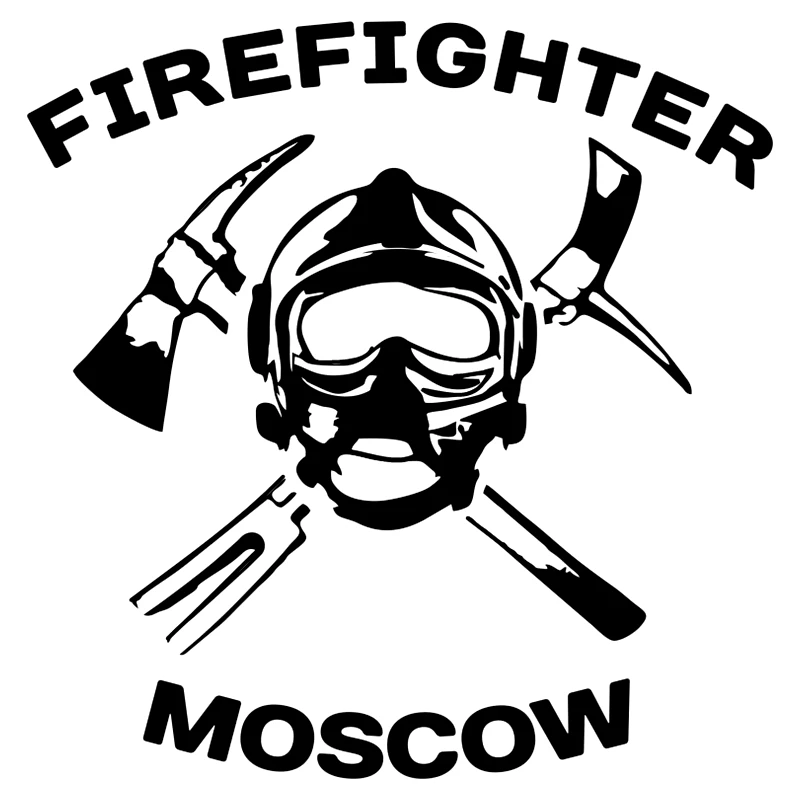 CK2579#15*15 2см наклейки на авто Пожарная охрана Firefighter Moscow водонепроницаемые
