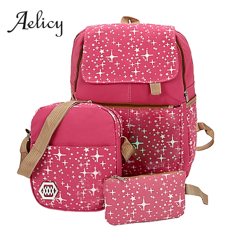 Комплект из 3 предметов: холщовый рюкзак Aelicy Shining Star для женщин и