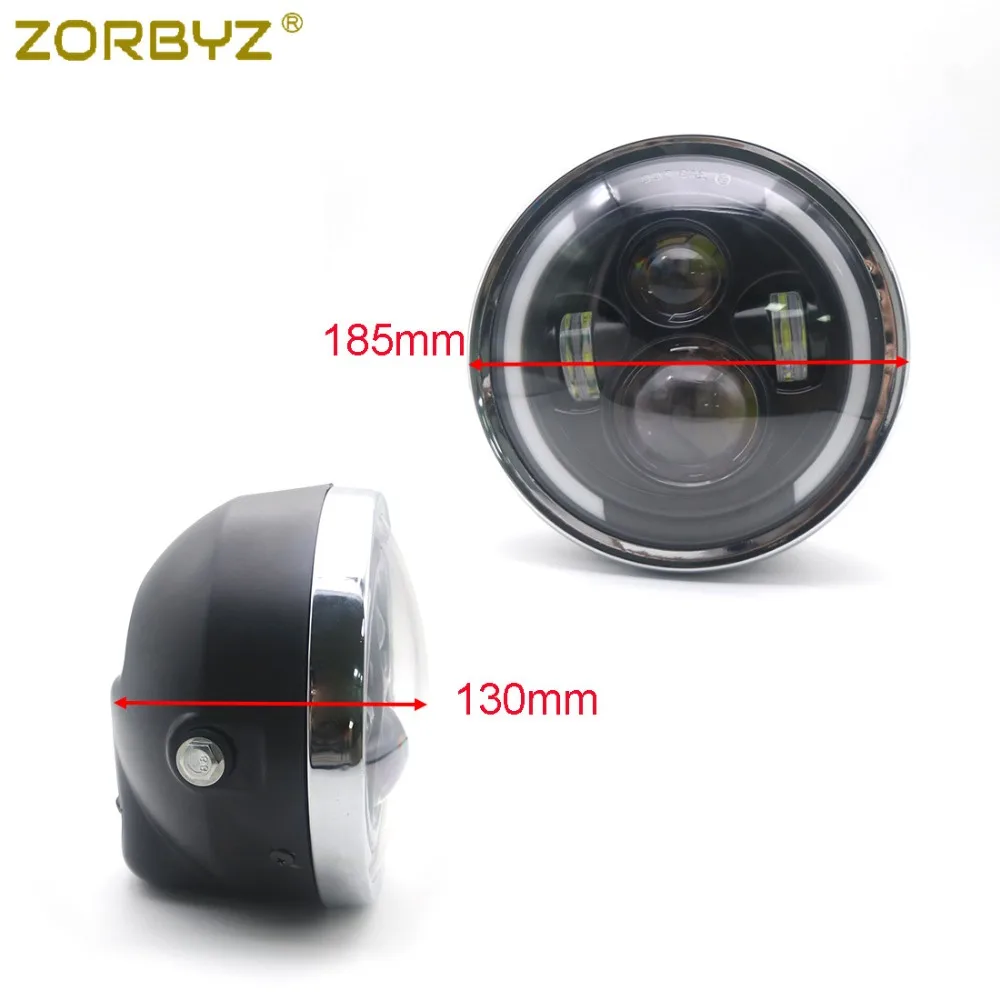 ZORBYZ мотоцикл черный 7 ''светодиодный Круглый фары с 28-43 мм вилка трубы Кронштейн для CB400 CB750 Кафе Гонщик Поплавок на заказ