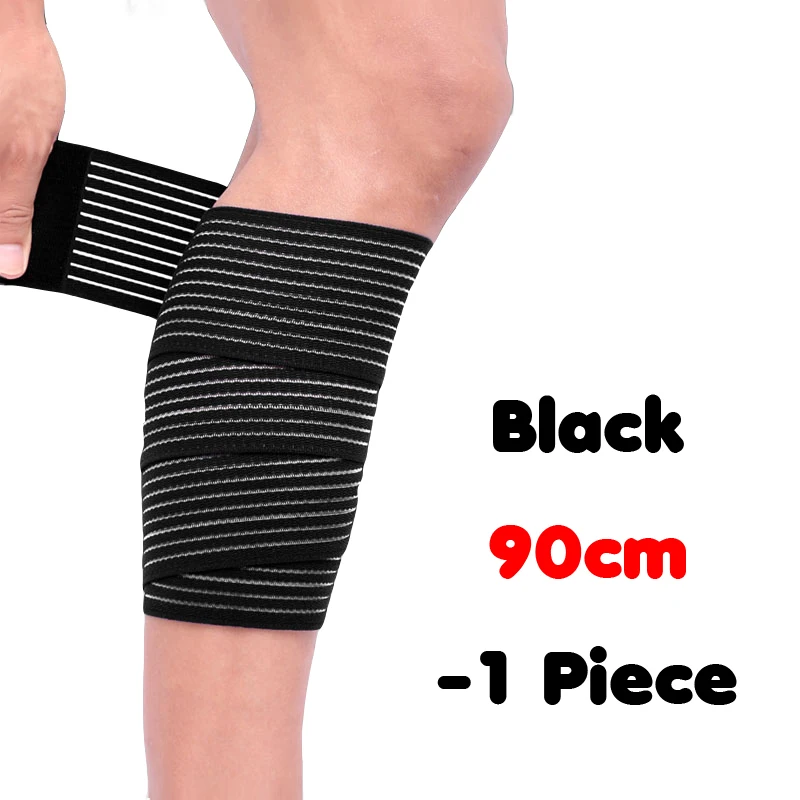 90cm Black 1 шт., 70-180 см, поддержка колена для спорта, наколенники, эластичная повязка, бандаж для баскетбола, Налокотники и наколенники, компрессионные наколенники - Цвет: 90cm Black